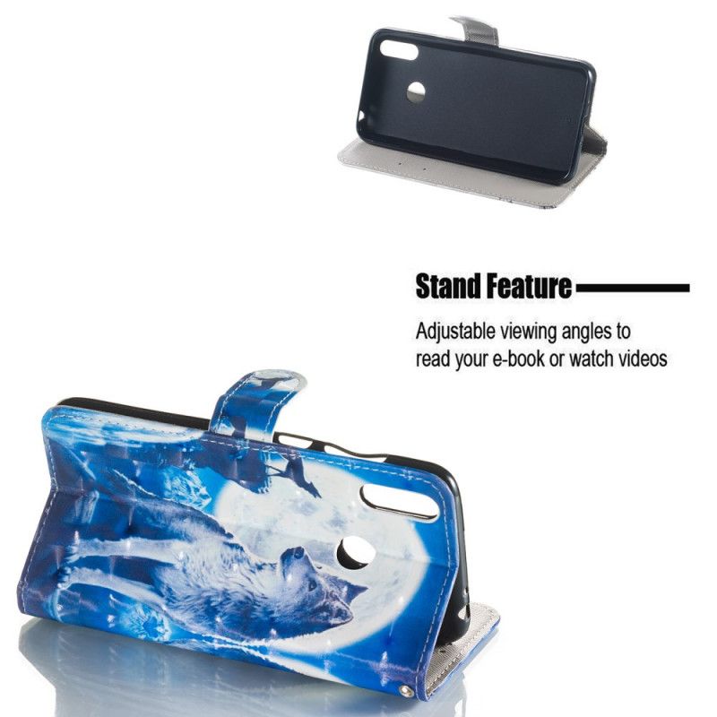 Flip Cover Læder Huawei Y6 2019 Prestigefyldt Ulv