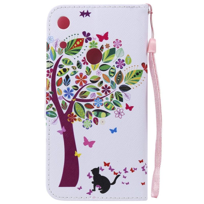 Flip Cover Læder Huawei Y6 2019 Retro Træ Original