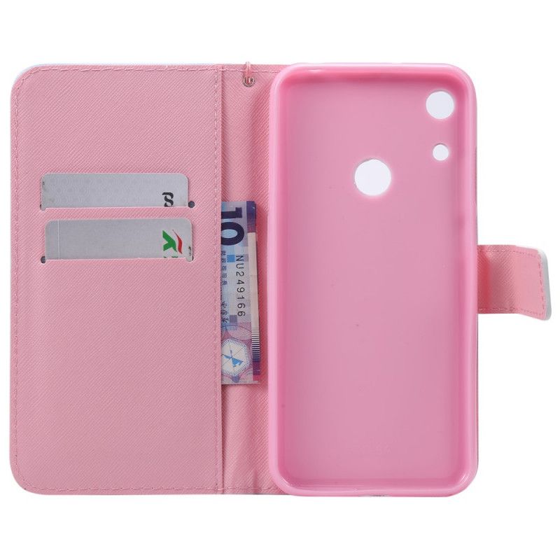 Flip Cover Læder Huawei Y6 2019 Retro Træ Original