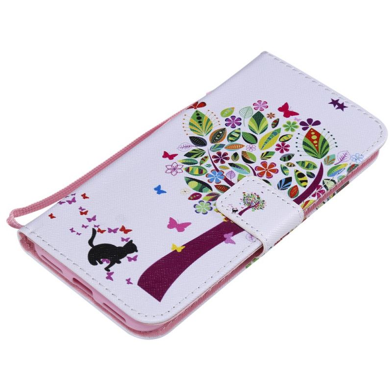 Flip Cover Læder Huawei Y6 2019 Retro Træ Original