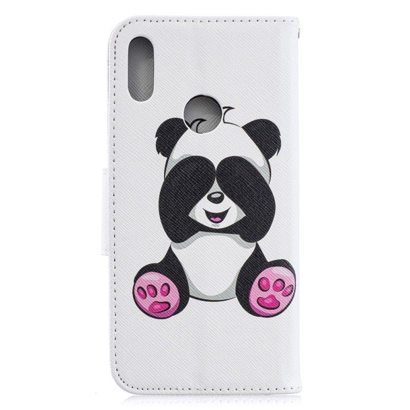 Flip Cover Læder Huawei Y6 2019 Sjov Panda Beskyttelse