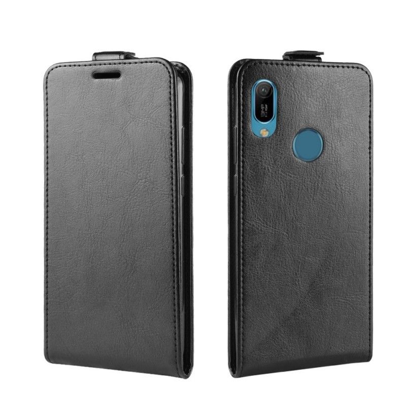 Flip Cover Læder Huawei Y6 2019 Sort Sammenfoldelig