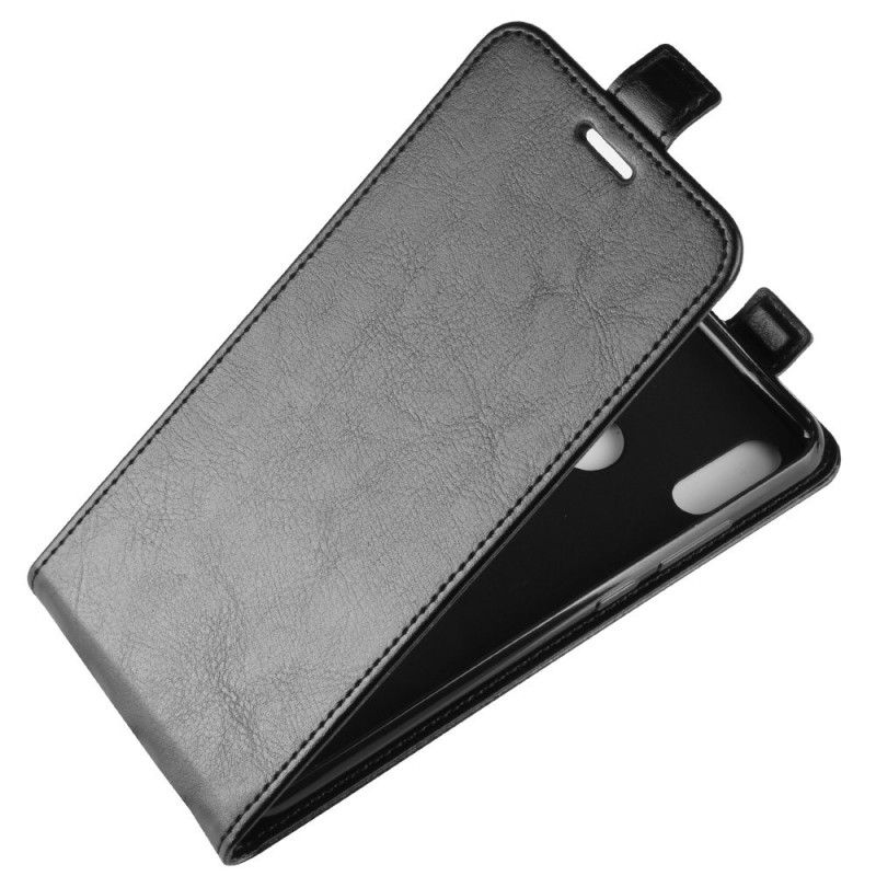 Flip Cover Læder Huawei Y6 2019 Sort Sammenfoldelig