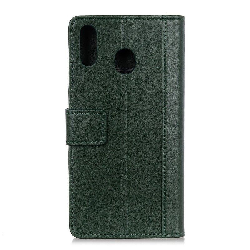 Læder Cover Huawei Y6 2019 Sort Traditionel Lædereffekt