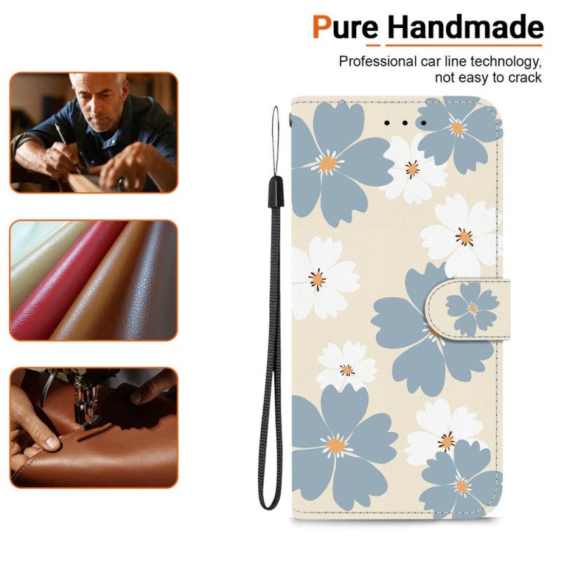 Flip Cover Til Xiaomi Redmi Note 15 Pro 5g Blå Margueritter