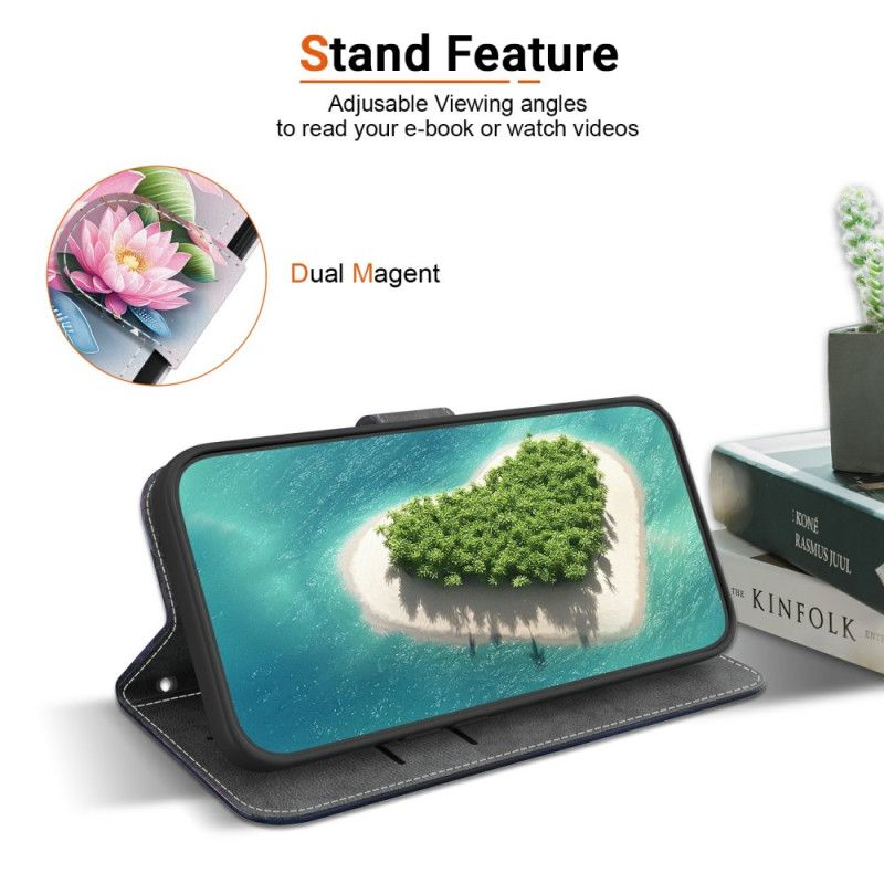 Flip Cover Til Xiaomi Redmi Note 15 Pro 5g Lotusmønster