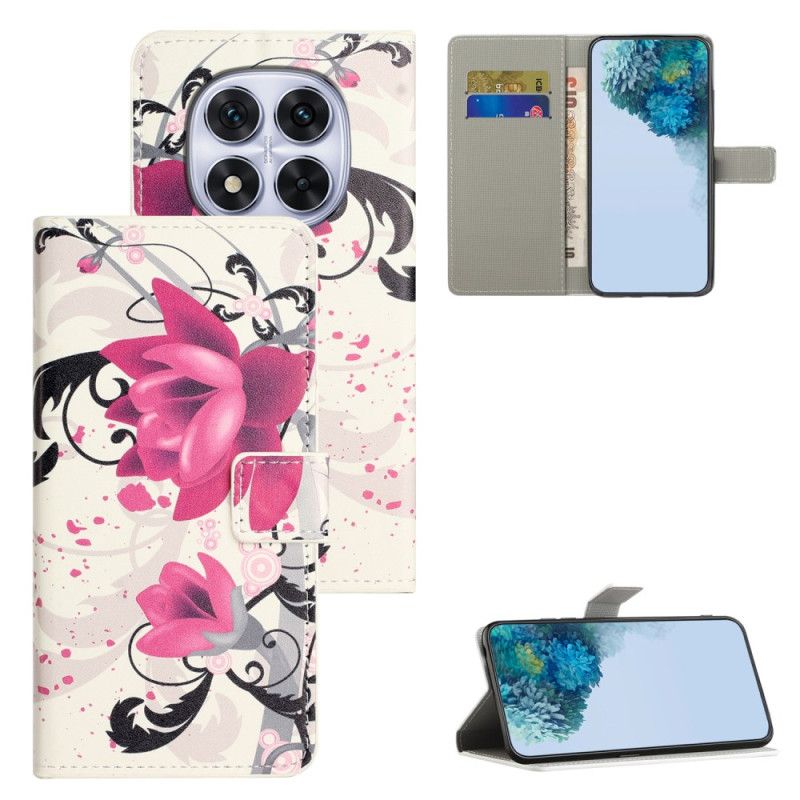 Flip Cover Til Xiaomi Redmi Note 15 Pro 5g Lotusmønster