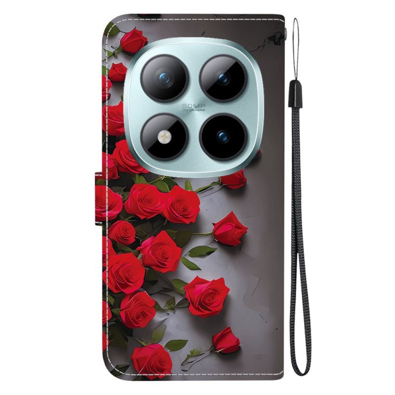 Flip Cover Til Xiaomi Redmi Note 15 Pro 5g Røde Roser