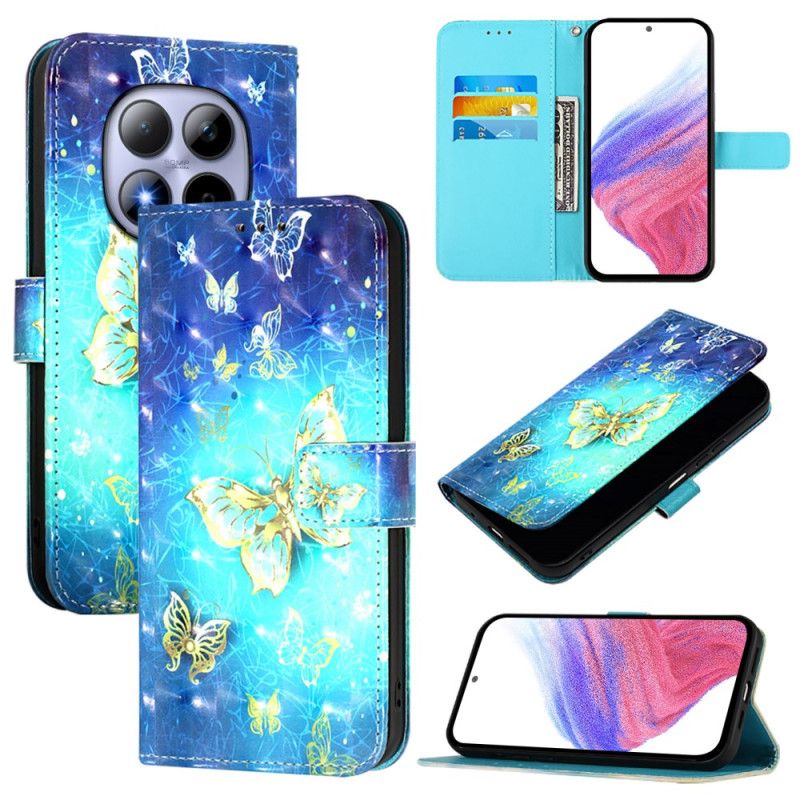 Flip Cover Xiaomi Redmi Note 15 Pro 5g Guldsommerfugle