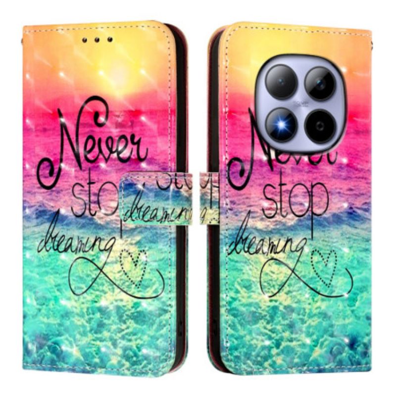 Flip Cover Xiaomi Redmi Note 15 Pro 5g Hold Aldrig Op Med At Drømme