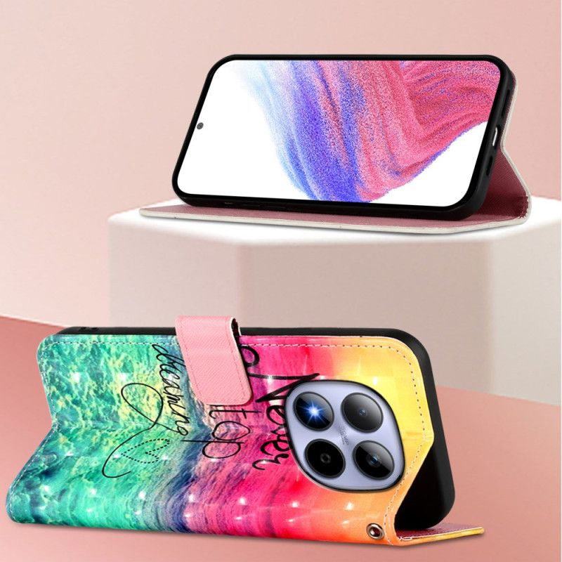 Flip Cover Xiaomi Redmi Note 15 Pro 5g Hold Aldrig Op Med At Drømme