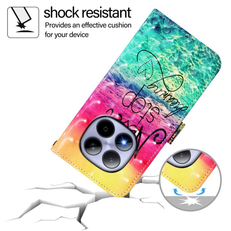 Flip Cover Xiaomi Redmi Note 15 Pro 5g Hold Aldrig Op Med At Drømme