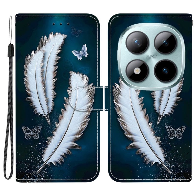 Flip Cover Xiaomi Redmi Note 15 Pro 5g Hvide Fjer