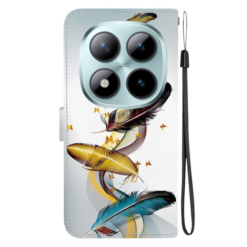 Læder Cover Xiaomi Redmi Note 15 Pro 5g Farverige Fjer