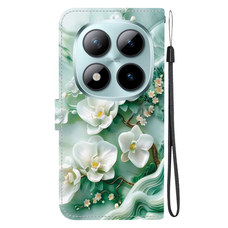 Læder Cover Xiaomi Redmi Note 15 Pro 5g Jadeblomster