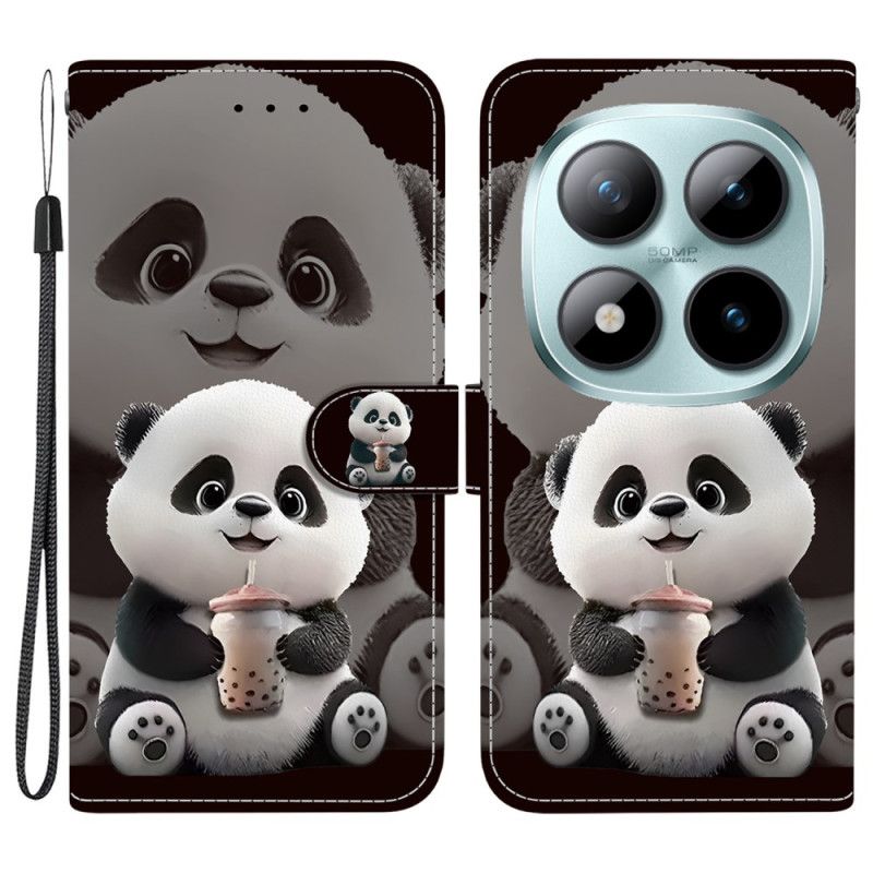 Læder Cover Xiaomi Redmi Note 15 Pro 5g Mælkete-panda