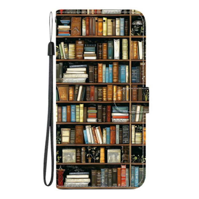 Læder Cover Xiaomi Redmi Note 15 Pro 5g Telefon Etui Bibliotek Motiv