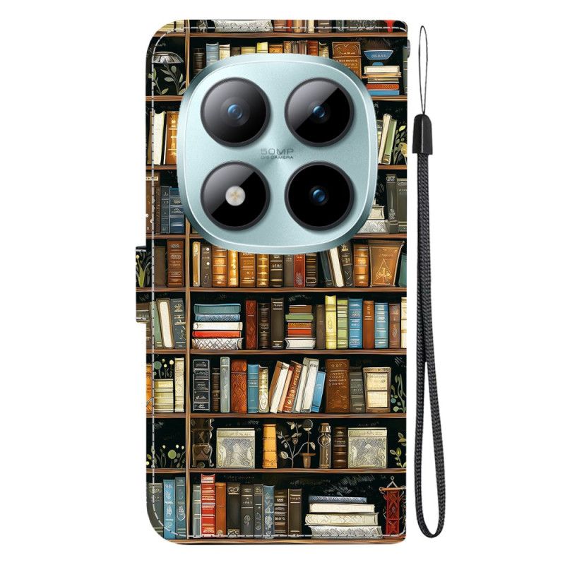 Læder Cover Xiaomi Redmi Note 15 Pro 5g Telefon Etui Bibliotek Motiv