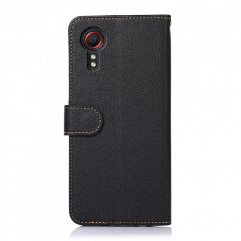 Flip Cover Til Samsung Galaxy Xcover 5 Litchi-læder Rfid-teknologi