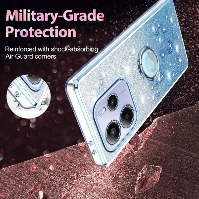 Cover Xiaomi Redmi Note 14 4g Holder Til Rhinsten Og Blomsterring