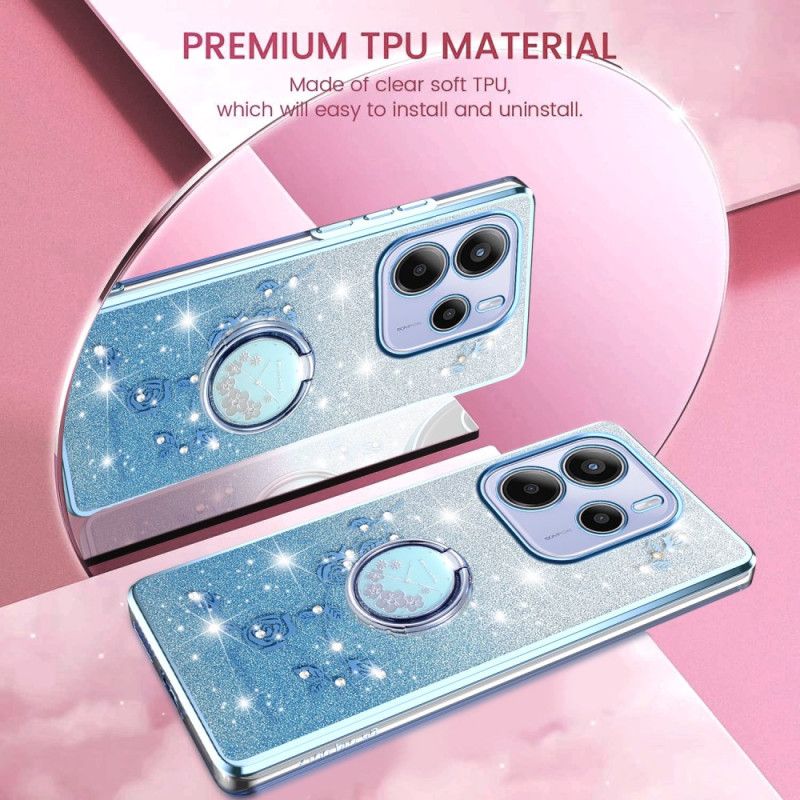 Cover Xiaomi Redmi Note 14 4g Holder Til Rhinsten Og Blomsterring