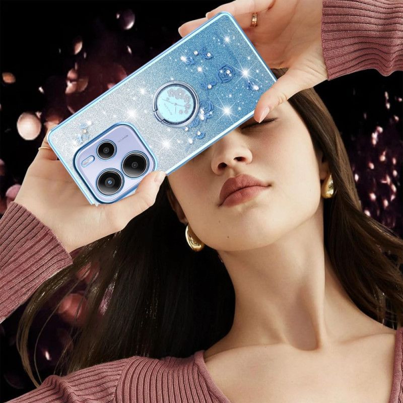 Cover Xiaomi Redmi Note 14 4g Holder Til Rhinsten Og Blomsterring