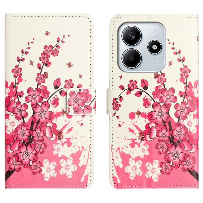 Flip Cover Til Xiaomi Redmi Note 14 4g Blommeblomster