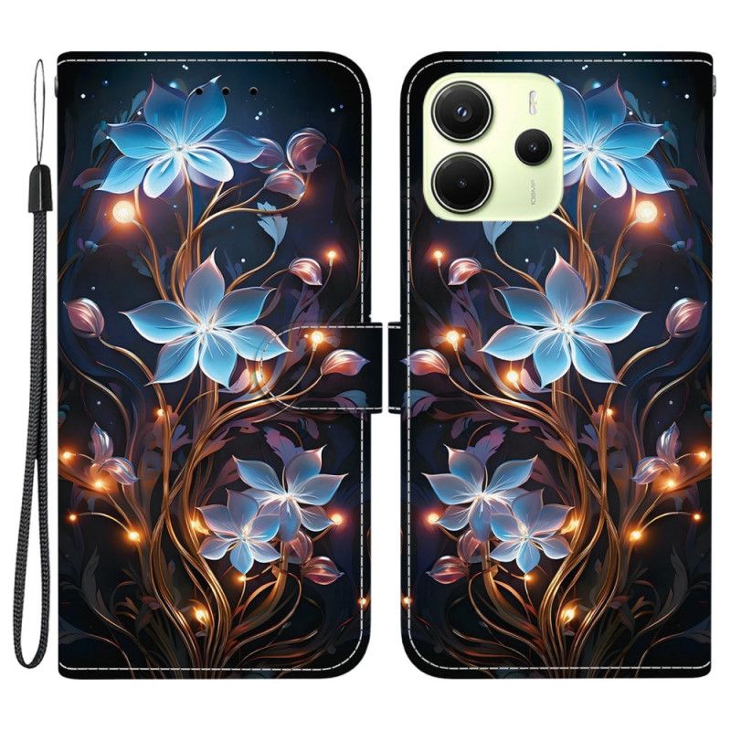 Flip Cover Til Xiaomi Redmi Note 14 4g Blomstermønster