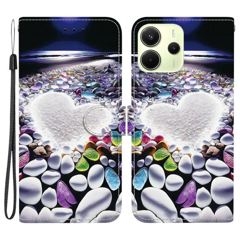 Flip Cover Til Xiaomi Redmi Note 14 4g Hvidt Hjerte