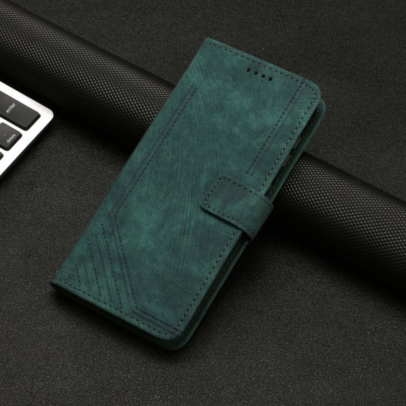 Flip Cover Til Xiaomi Redmi Note 14 4g Retro Linjedesign