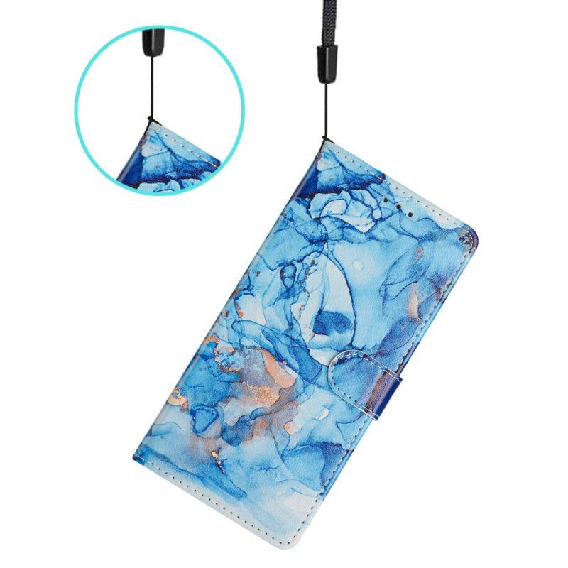 Flip Cover Xiaomi Redmi Note 14 4g Blå Marmor