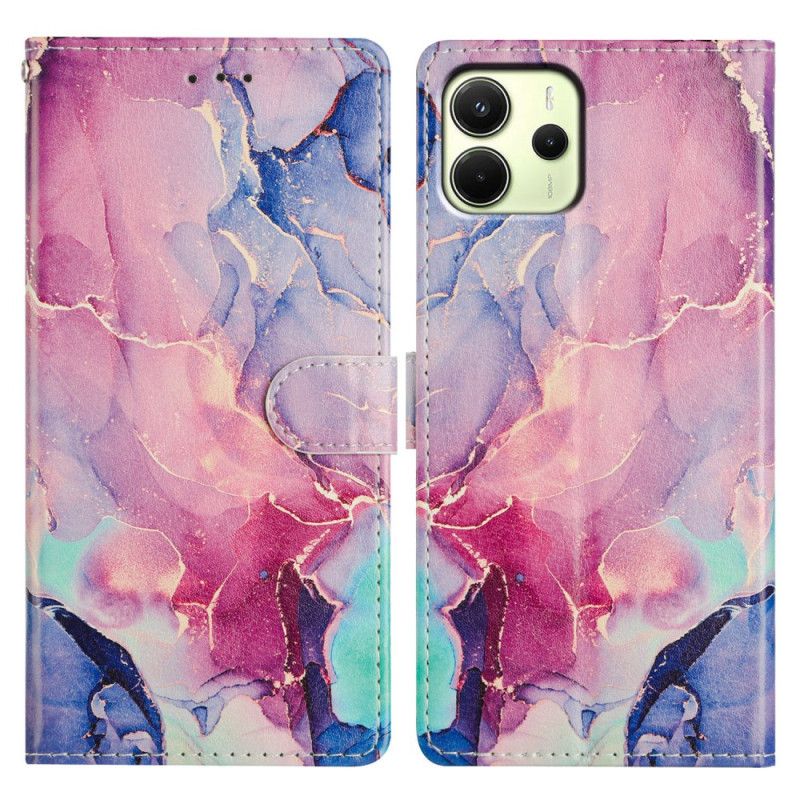 Flip Cover Xiaomi Redmi Note 14 4g Farvet Marmor