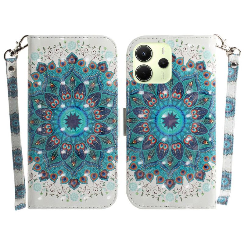 Flip Cover Xiaomi Redmi Note 14 4g Grøn Mandala Med Rem