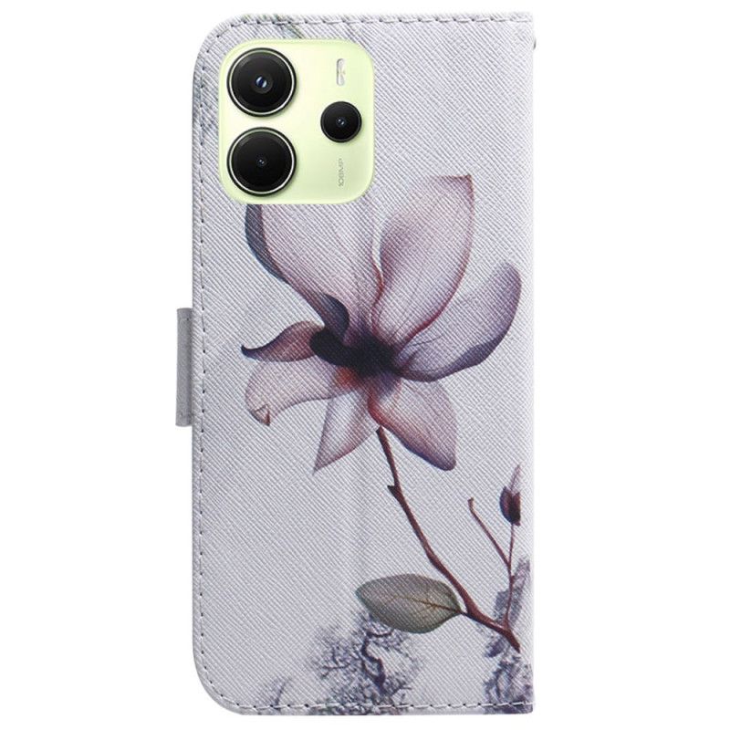 Flip Cover Xiaomi Redmi Note 14 4g Lyserød Blomst
