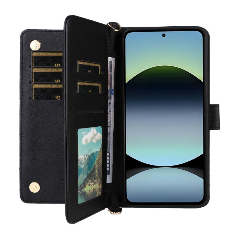 Flip Cover Xiaomi Redmi Note 14 4g Premium Pung Med Rem Og Skulderrem