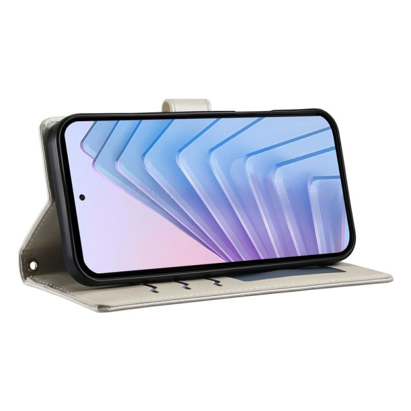 Flip Cover Xiaomi Redmi Note 14 4g Quiltet Med Rem Og Skulderrem