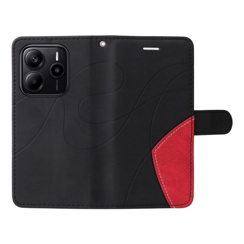 Flip Cover Xiaomi Redmi Note 14 4g Tofarvet Bølgede Linjer