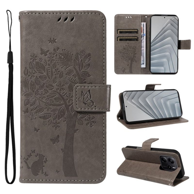 Flip Cover Xiaomi Redmi Note 14 4g Træ Og Kat