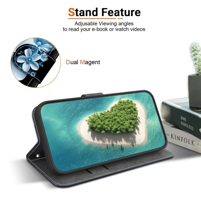 Læder Cover Xiaomi Redmi Note 14 4g Orkideer