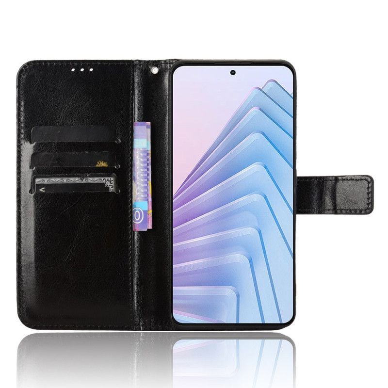 Læder Cover Xiaomi Redmi Note 14 4g Prangende Kunstlæder