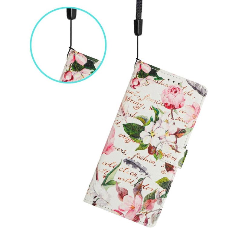Læder Cover Xiaomi Redmi Note 14 4g Telefon Etui Blomsterdigt