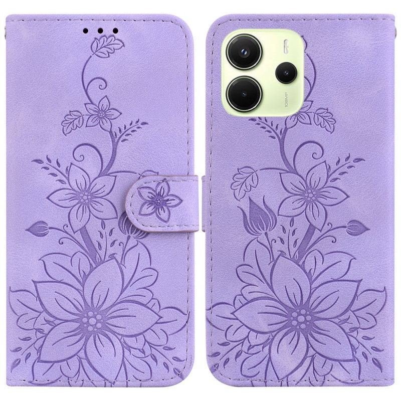 Læder Cover Xiaomi Redmi Note 14 4g Telefon Etui Fleur De Lys
