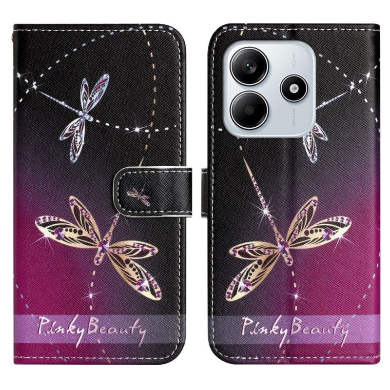 Læder Cover Xiaomi Redmi Note 14 4g Telefon Etui Guldsmede