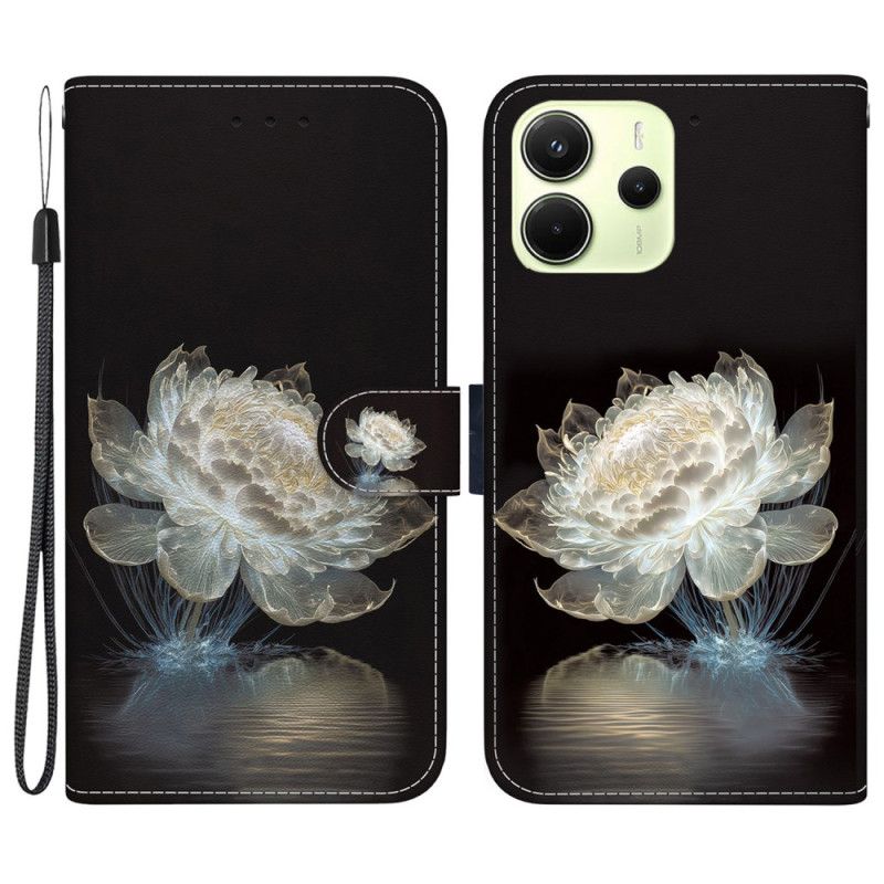 Læder Cover Xiaomi Redmi Note 14 4g Telefon Etui Krystalpæon