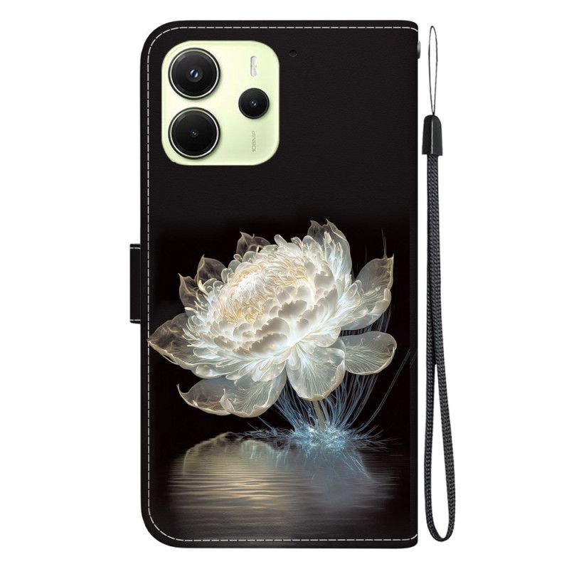 Læder Cover Xiaomi Redmi Note 14 4g Telefon Etui Krystalpæon