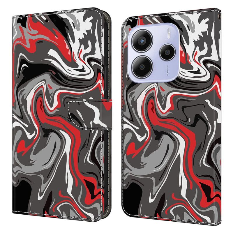 Læder Cover Xiaomi Redmi Note 14 4g Telefon Etui Kunstnerisk Mønster