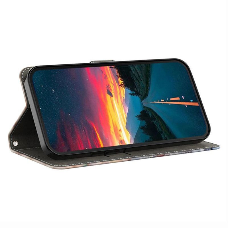 Læder Cover Xiaomi Redmi Note 14 4g Telefon Etui Løvemønster