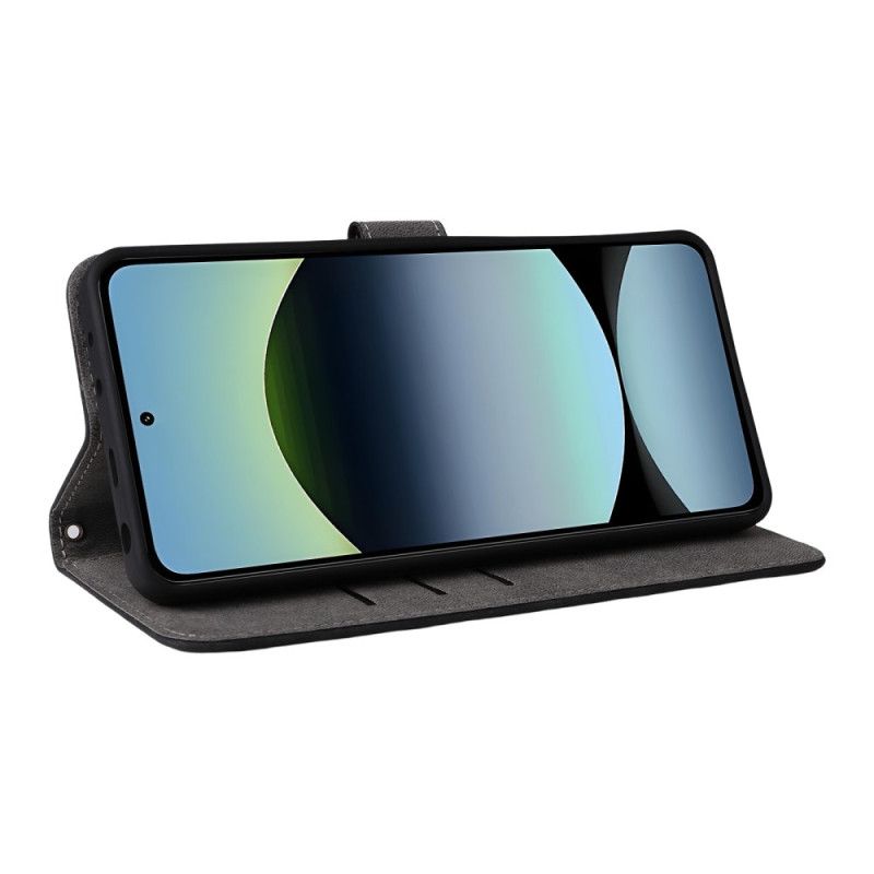 Læder Cover Xiaomi Redmi Note 14 4g Telefon Etui Rfid-beskyttelse Ruskindseffekt Med Rem