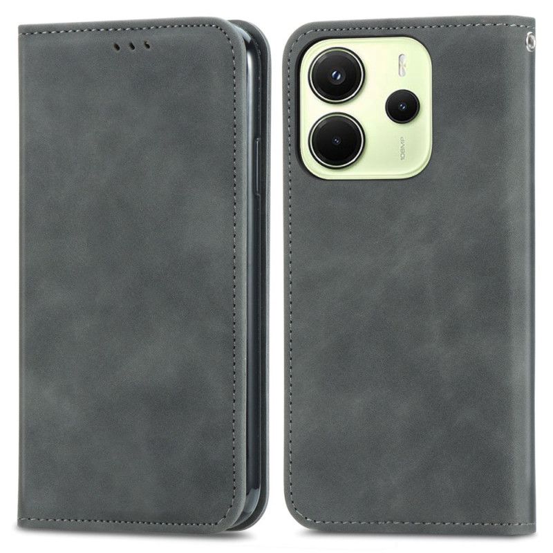 Læder Cover Xiaomi Redmi Note 14 4g Telefon Etui Ruskindseffekt
