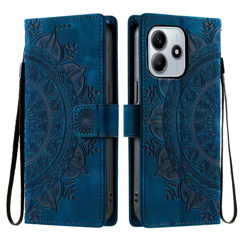 Læder Cover Xiaomi Redmi Note 14 4g Telefon Etui Ruskindseffekt Med Rem